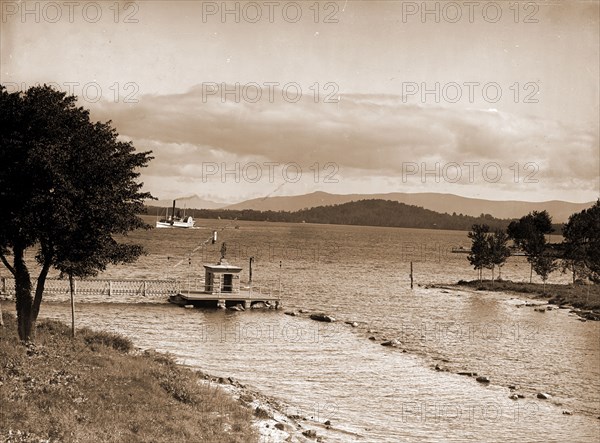 Endicott Rock and outlet, Lake Winnipesaukee, N.H, Lakes & ponds, Piers & wharves, Discovery & exploration, Historical markers, United States, New Hampshire, Winnipesaukee, Lake, 1906