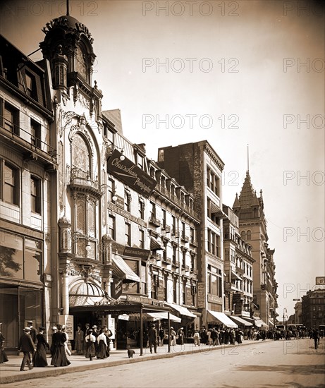 Tremont Street, looking south, Boston, Mass, Streets, Commercial facilities, United States, Massachusetts, Boston, 1906