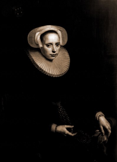 Cornelia Bruinzeels, seated, three-quarter length portrait, Moreelse, Paulus, 1571-1638, Women, 1900