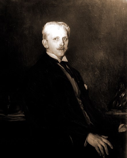 Edward Robinson, half-length portrait, Tarbell, Edmund Charles, 1862-1938, Robinson, Edward, 1858-1931, 1906