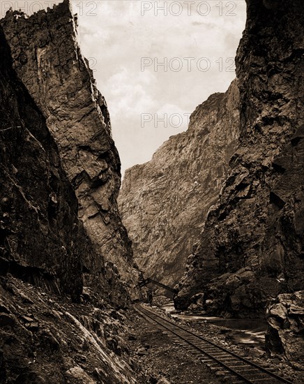 Royal Gorge, Canyon of the Arkansas, Colorado, Jackson, William Henry, 1843-1942, Canyons, Rivers, United States, Colorado, Royal Gorge, United States, Colorado, Arkansas River, 1898