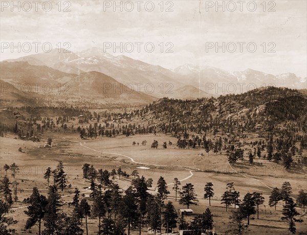 Long's Peak from Estes Park, Colorado, Jackson, William Henry, 1843-1942, Mountains, United States, Colorado, Longs Peak, 1900