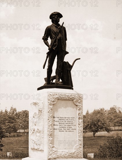 The Minute Man, Concord, Monuments & memorials, Minutemen (Militia), Sculpture, Battlefields, Concord, Battle of, Concord, Mass, 1775, United States, Massachusetts, Concord, 1900