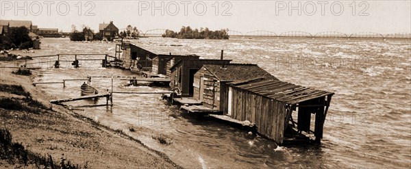 Rapids of the Sainte sic Marys River, Rapids, Waterfronts, United States, Michigan, Saint Marys River, 1900