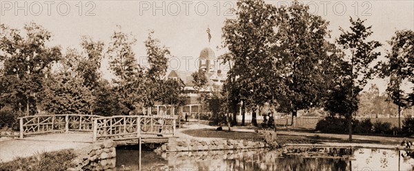 Casino from the lily pond, Belle Isle Park, Detroit, Parks, Casinos, United States, Michigan, Detroit, 1900