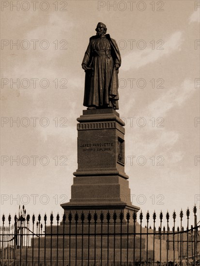 Marquette statue, Marquette, Jacques, 1637-1675, Monuments & memorials, United States, Michigan, 1898