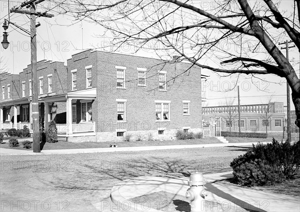 Lancaster, Pennsylvania - Housing. Stehli workers' houses rent for $35.00 to $40.00 per month - (mill in distance) -, 1936, Lewis Hine, 1874 - 1940, was an American photographer, who used his camera as a tool for social reform. US,USA