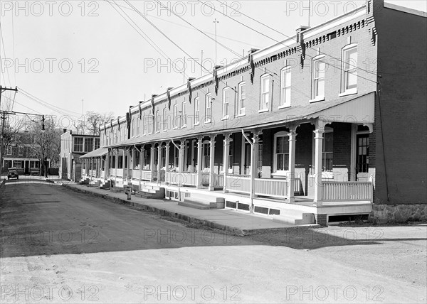 Lancaster, Pennsylvania - Housing. Moderately priced homes in Lancaster City housing silk, linoleum and closure workers - rental about $22.50 per month, 1936, Lewis Hine, 1874 - 1940, was an American photographer, who used his camera as a tool for social reform. US,USA