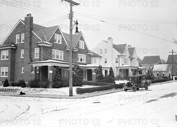 Lancaster, Pennsylvania - Housing. Houses near Hamilton Watch Company - probably inhabited by minor administratives, 1936, Lewis Hine, 1874 - 1940, was an American photographer, who used his camera as a tool for social reform. US,USA