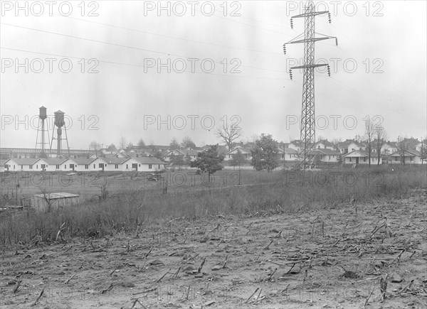 High Point, North Carolina - Housing. General view of company-owned mill village - Highland Yarn Mills - High Point, North Carolina, 1936, Lewis Hine, 1874 - 1940, was an American photographer, who used his camera as a tool for social reform. US,USA