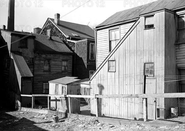 Paterson, New Jersey - Textiles. Former silk workers. Rear Tenement off Summer St, March 1937, Lewis Hine, 1874 - 1940, was an American photographer, who used his camera as a tool for social reform. US,USA