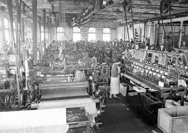 Paterson, New Jersey - Textiles. Madison Silk Co. General view of up-to-date large silk plant (not automatic), March 1937, Lewis Hine, 1874 - 1940, was an American photographer, who used his camera as a tool for social reform. US,USA