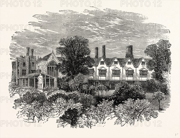 Knole House from the Garden, UK, England, engraving 1870s, Britain