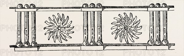 Cornice Small Arms Armoury, London, England, engraving 19th century, Britain, UK