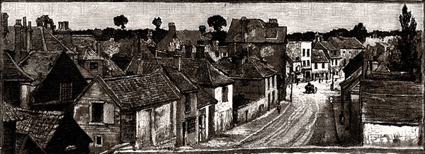 High street, Hounslow, UK, engraving 1882 - 1884