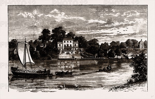 POPE'S HOUSE, UK, engraving 1881 - 1884, Alexander Pope, 1688 - 1744, English Poet