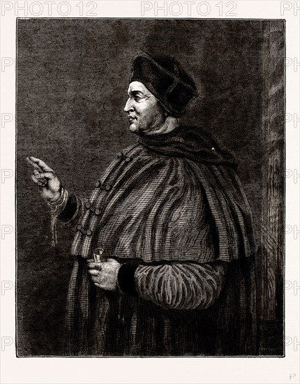 CARDINAL WOLSEY, UK, engraving 1881 - 1884