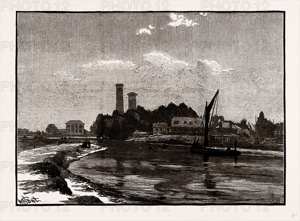 AT LEA BRIDGE, UK, engraving 1881 - 1884