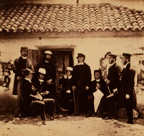 Rev. H.P. Wright, principal chaplain to the forces in the Crimea & Reverend Messieurs Wallace, Sykes, Parson, H.A. Taylor, Boudier, Parker, Preston & Crozier, Crimean War, 1853-1856, Roger Fenton historic war campaign photo