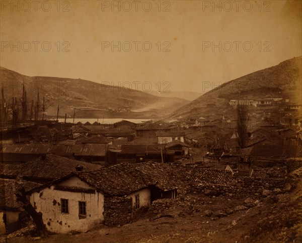 General view of Balaklava, the hospital on the right, Crimean War, 1853-1856, Roger Fenton historic war campaign photo