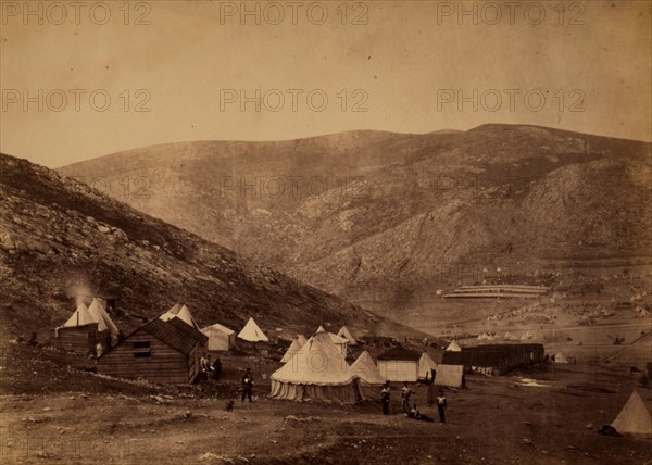 Encampment of the 71st Regiment at Balaclava commissariat camp &c, Crimean War, 1853-1856, Roger Fenton historic war campaign photo