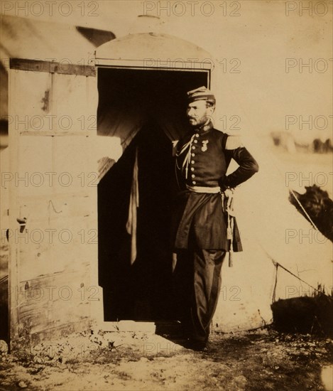 Captain Fay on General Bosquets staff, Crimean War, 1853-1856, Roger Fenton historic war campaign photo