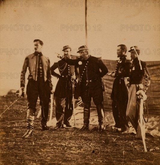 General Bosquet giving orders to his staff, Crimean War, 1853-1856, Roger Fenton historic war campaign photo