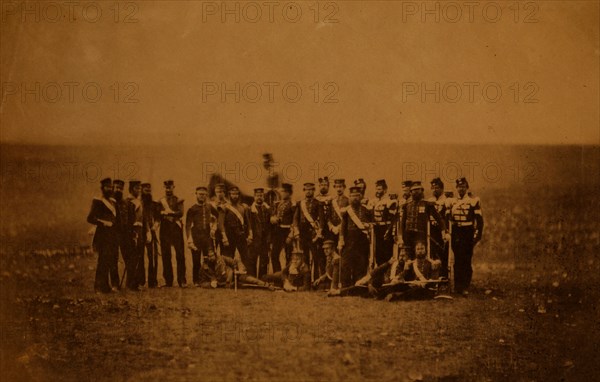 Officers of the 88th Regiment, Crimean War, 1853-1856, Roger Fenton historic war campaign photo