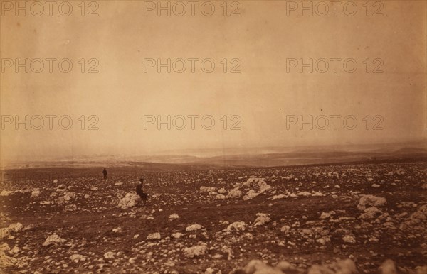 Sebastopol with the Redan, Malakoff & Mamelon - Colonel Shadforth seated in the foreground, Crimean War, 1853-1856, Roger Fenton historic war campaign photo