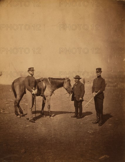 Captain Vam, friend & servant, 38th Regiment, Crimean War, 1853-1856, Roger Fenton historic war campaign photo