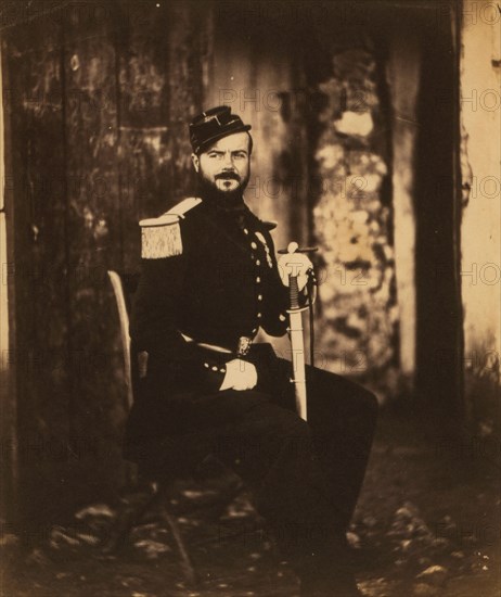 Captain Fay on General Bosquets staff, Crimean War, 1853-1856, Roger Fenton historic war campaign photo