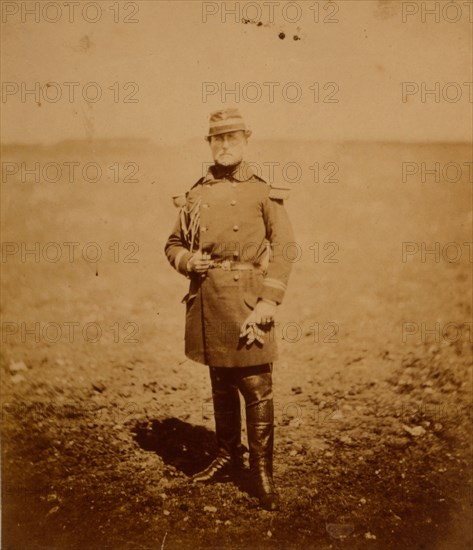 Commander Ballan, officer on Bosquet's staff, Crimean War, 1853-1856, Roger Fenton historic war campaign photo