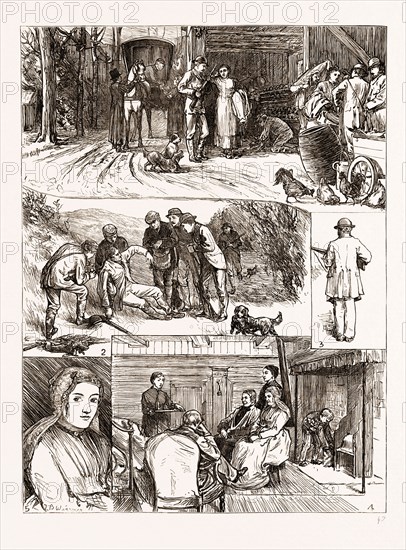 1. The Rendezvous. 2. The Accident. 3. The Man who did it. 4. Sympathetic Visitors. 5. A Fair Native. SHOOTING IN HOLLAND, THE NETHERLANDS, 1876