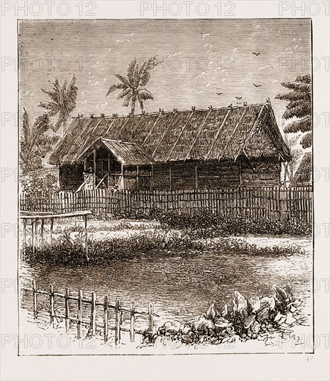 THE WAR IN THE MALAY PENINSULA, 1876: TEMPORARY RESIDENCY AT BANDA BAHRU, PERAK RIVER, WHERE MR. BIRCH LIVED