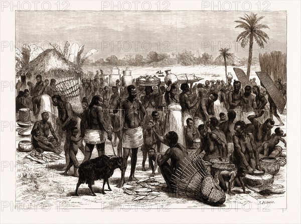THE CENTRAL AFRICAN EXPEDITION: SOKO OR MARKET AT KAWELE, 1876
