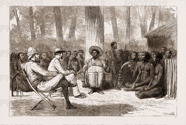 LIEUT. CAMERON'S RECEPTION BY KATENDE, AFRICA, 1876