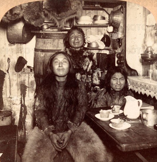 Interior of Fort Magnesia, Cape Sabine, Ellesmere Land, 1902. Ellesmere Island is part of the Qikiqtaaluk Region of the Canadian territory of Nunavut. Lying within the Canadian Arctic Archipelago, it is considered part of the Queen Elizabeth Islands, Vintage photography