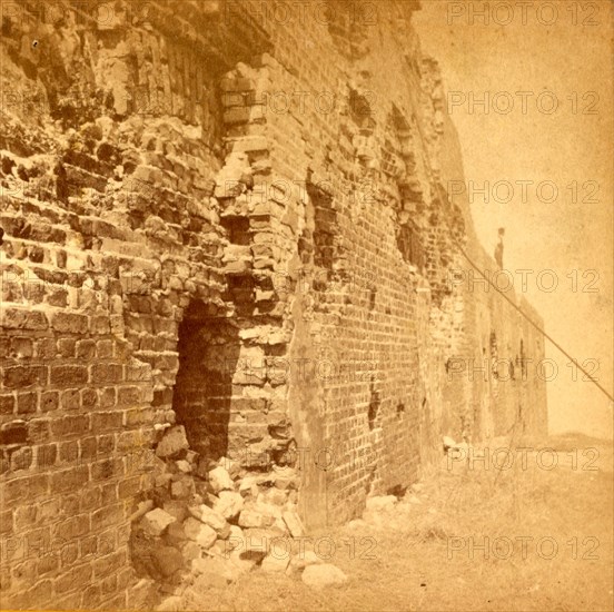 Fort Sumter. Fort Sumter is a Third System masonry sea fort located in Charleston Harbor, South Carolina. The fort is best known as the site upon which the shots that started the American Civil War were fired, at the Battle of Fort Sumter on April 12, 1861. , Vintage photography