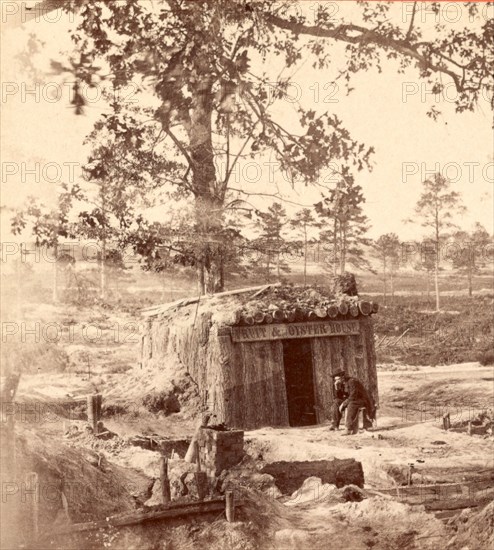 Bomb-proof restaurant on the Petersburg line, US, USA, America, Vintage photography