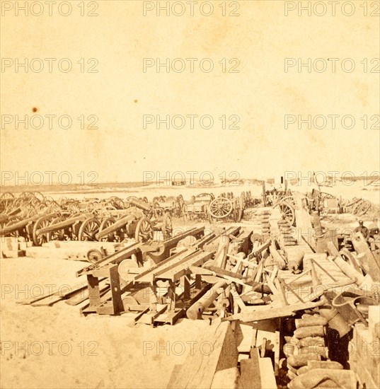 Ordnance ya[rd], Morris Island, near Charleston, S.C., US, USA, America, Vintage photography