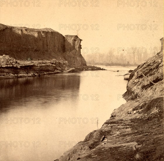 Dutch Gap Canal. Taken after the bank was blown out, US, USA, America, Vintage photography