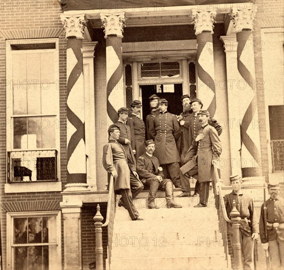 Gen. Ferrero and staff, Petersburgh (i.e. Petersburg), Va., US, USA, America, Vintage photography