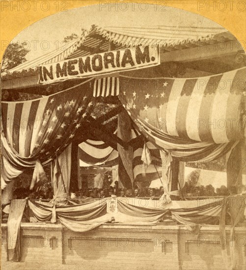 Celebration of the first official Decoration Day at Arlington Cemetery, US, USA, America, Vintage photography