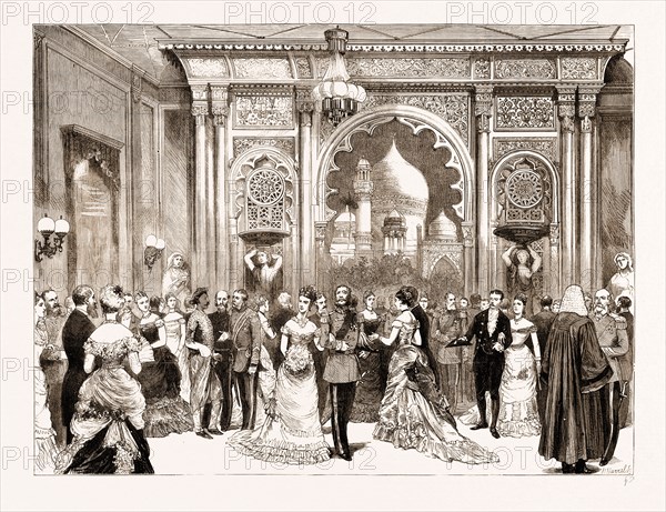 RECEPTION OF THE PRINCE OF WALES IN THE CITY, LONDON, UK, 1876: THE INDIAN BALL ROOM