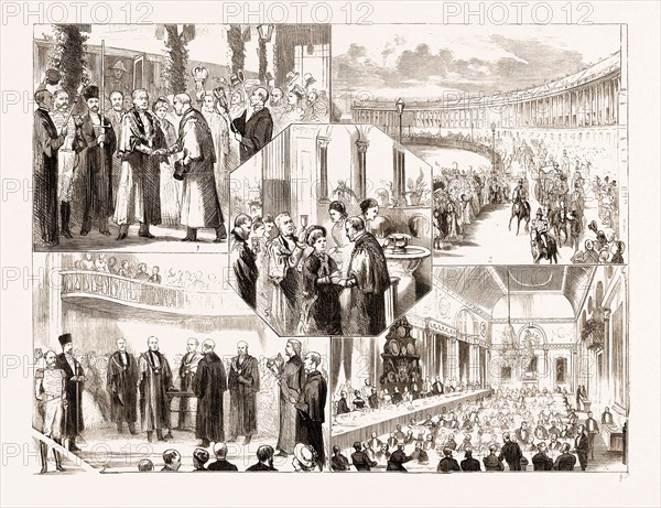 THE LORD MAYOR OF LONDON'S STATE VISIT TO BATH, UK, 1876: 1. The Arrival at the Railway Station. 2. The Procession passing Royal Crescent. 3. Presentation of the Address in the Pump Room. 4. The Banquet at the Guildhall. 5. Tasting the Waters.