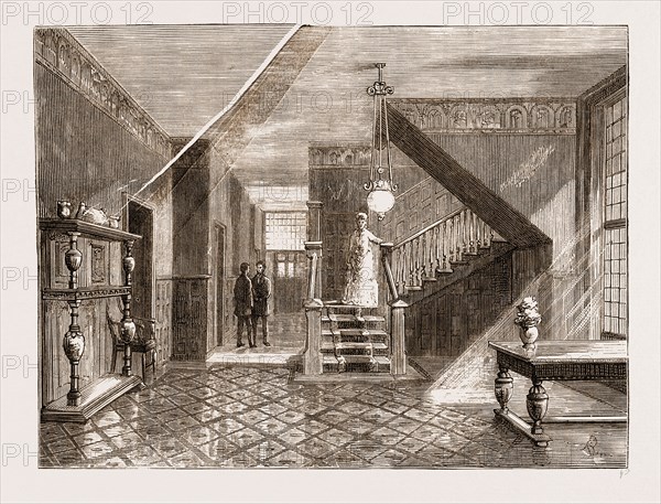 THE AMERICAN CENTENNIAL EXHIBITION, 1876: INTERIOR OF THE BRITISH COMMISSION BUILDING, US, U.S., USA, U.S.A., UNITED STATES, UNITED STATES OF AMERICA, AMERICA