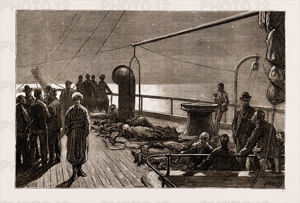 DECK PASSENGERS: A MOONLIGHT SKETCH ON THE FORECASTLE, 1876