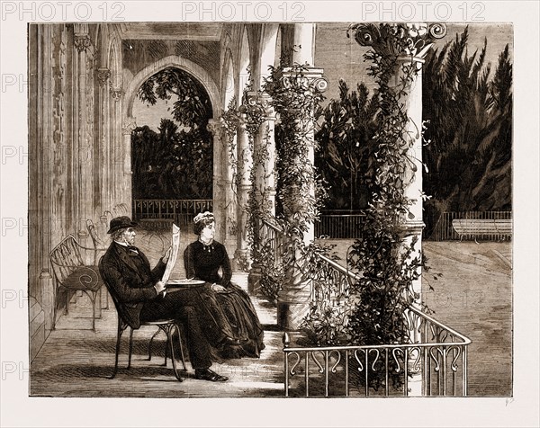 THE TERRACE CONNECTING MR. GLADSTONE'S BEDROOM WITH HIS STUDY, CANNES, FRANCE, 1883