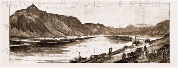 THE VILLAGE OF KAMLOOPS AT THE CONFLUENCE OF THE NORTH AND SOUTH THOMPSON RIVERS, CANADA, 1883