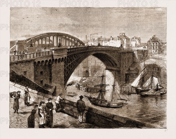 SUNDERLAND BRIDGE OVER THE WEAR, UK, 1883